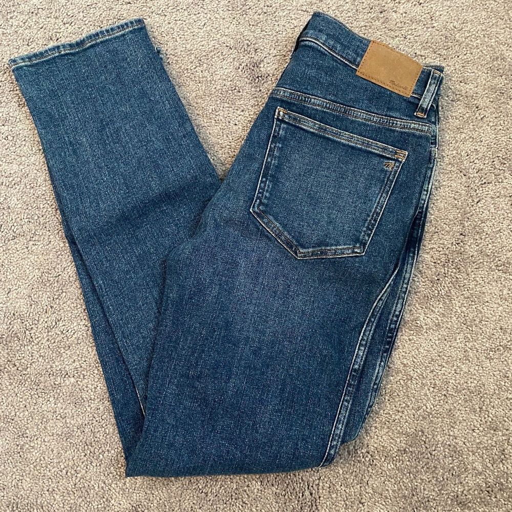 Madewell Mid-Rise Stovepipe, Size 27 in Medium Blue